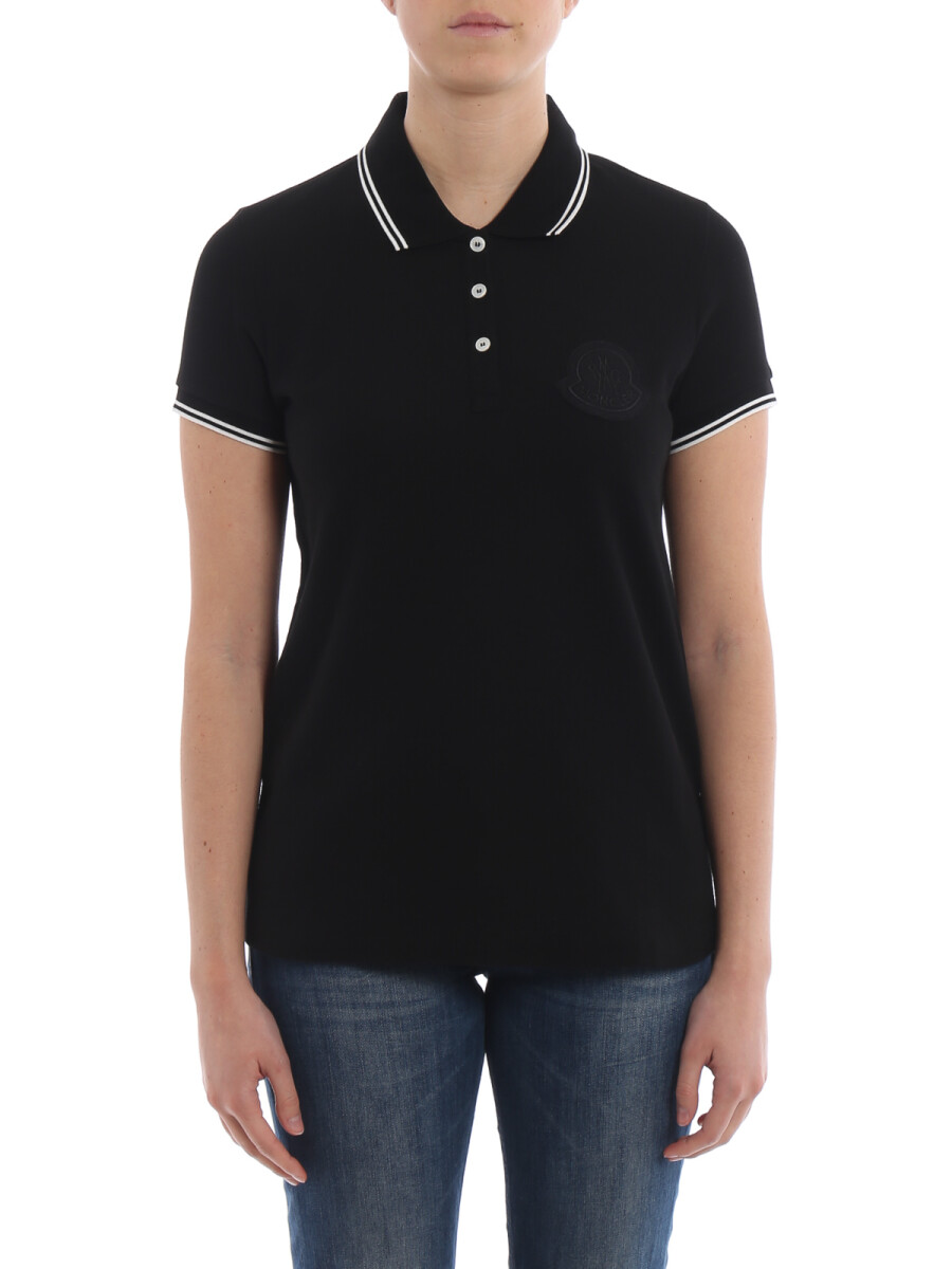 Moncler -Remera polo de algodón manga corta - Azul 