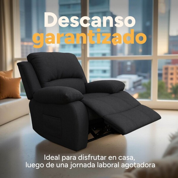 Sofá Sillón Poltrona Reclinable Masajeador Electrico Color Negro Tela