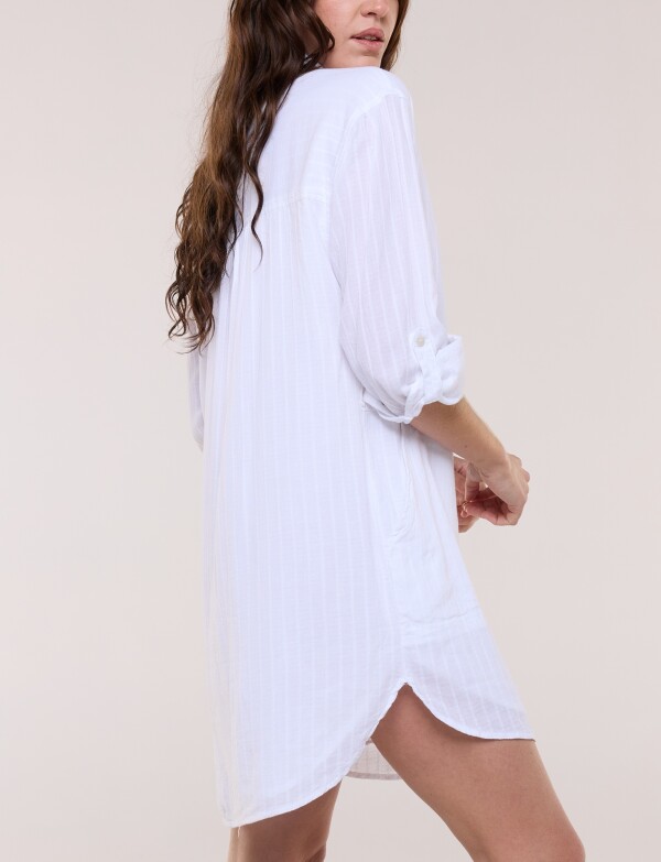 Vestido Cuello Camisa CRUDO