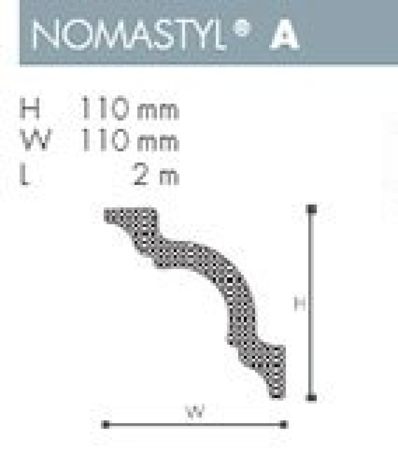 A2 NOMASTYL - Moldura de techo de poliestireno - Noël & Marquet - 50 x 50 x  2000 mm - 1 pieza