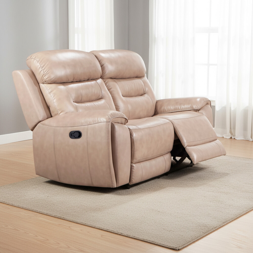 SILLÓN 2 CUERPOS CUERO MEMPHIS BEIGE