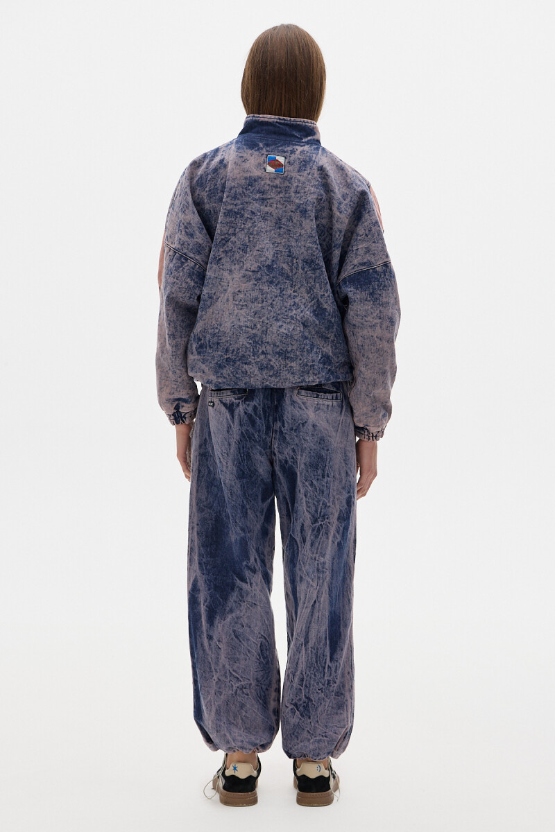 Campera Olímpica Denim Washed Rosa