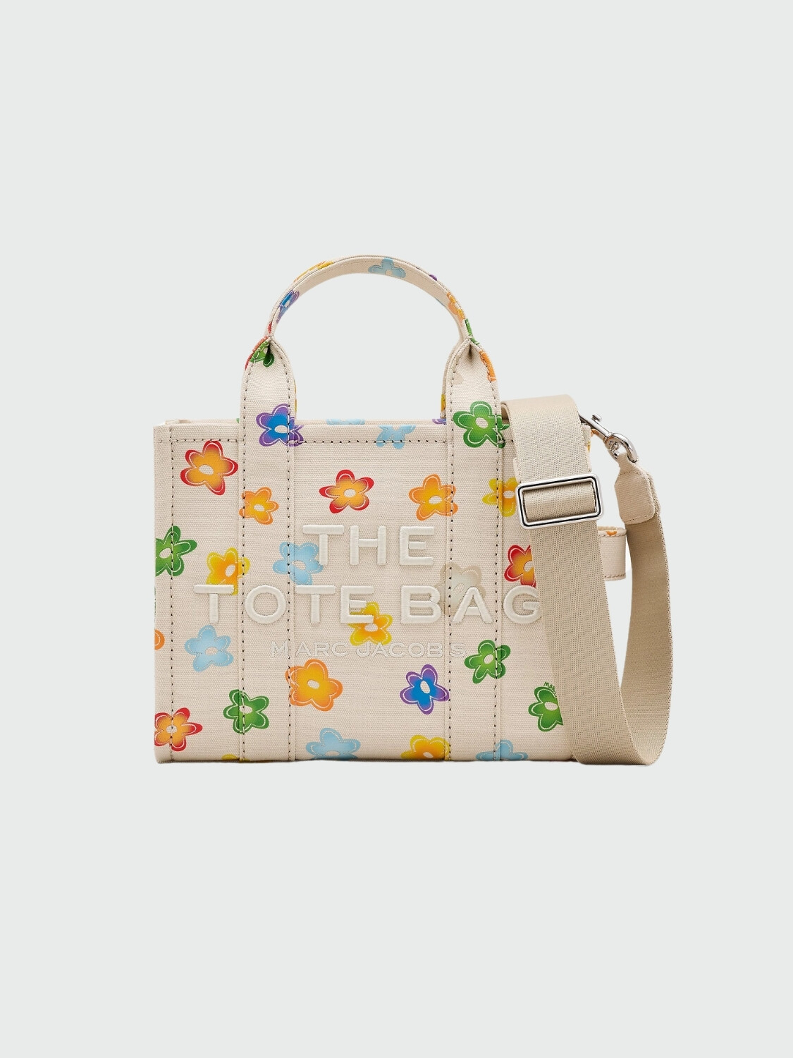 MARC JACOBS - THE WILD DAISY CANVAS SMALL TOTE BAG Blanco