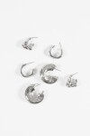 Set de aros irregulares bold plateado