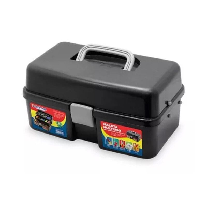 Caja Pesca Herramientas con Bandejas Y Divisiones Señuelos NEGRO