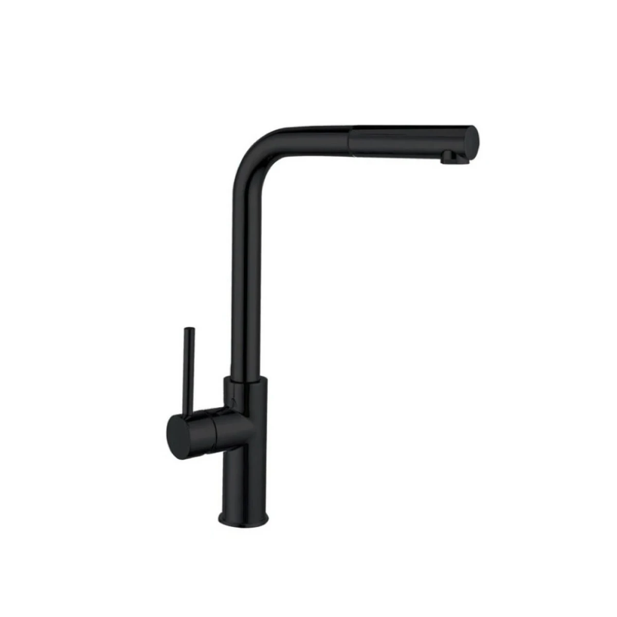 Griferia de Cocina Monocomando con Pico Recto Negro Linea Boston 