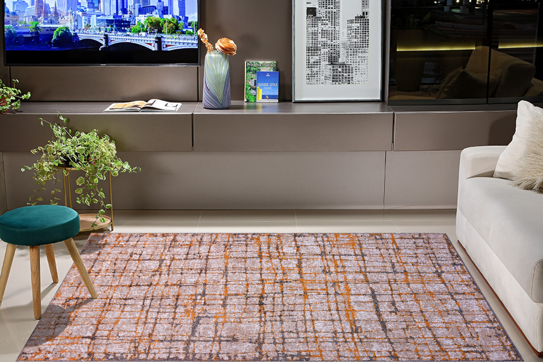 Alfombra Classic Maldivas Gris Plomo Oro - 200*250 
