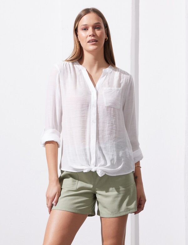 Blusa Nudo Botones BLANCO