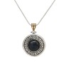 Dije medalla Onix y guarda griega- Plata y Oro - Ónix - CP5438 Conpiedra