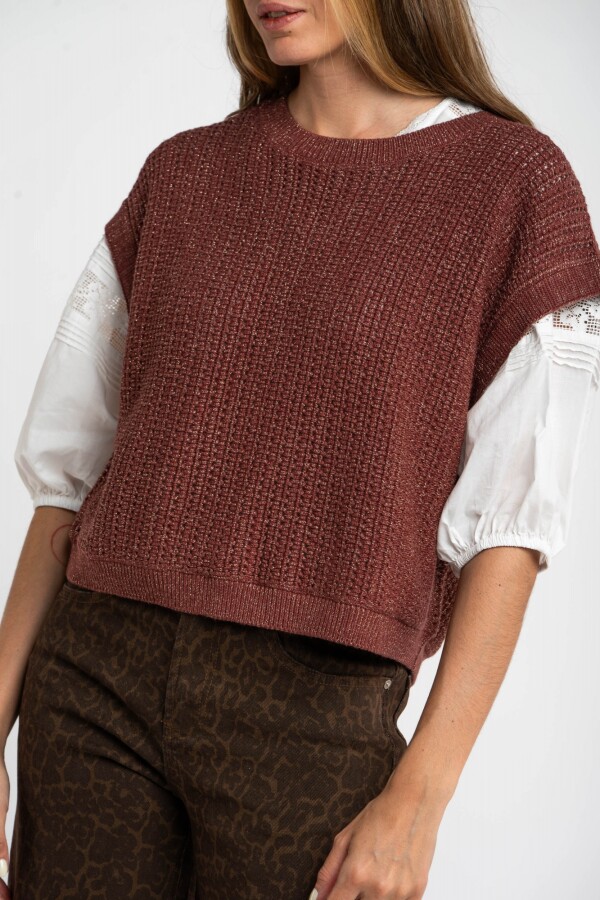 Chaleco Lurex Bordeaux