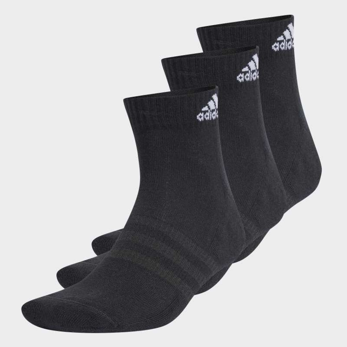Medias Adidas Cushioned Sportswear 3 Pares - Negro 
