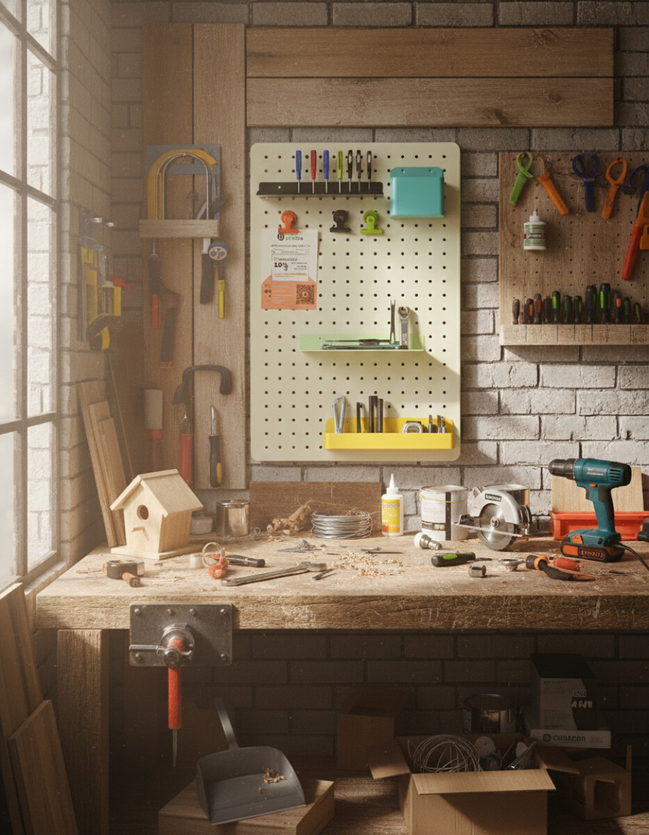 Panel perforado pegboard metálico organizador de pared 60x40 cm – Multiuso para el hogar 