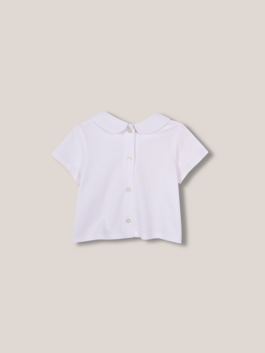 Camiseta Con Cuello Bebe Blanco