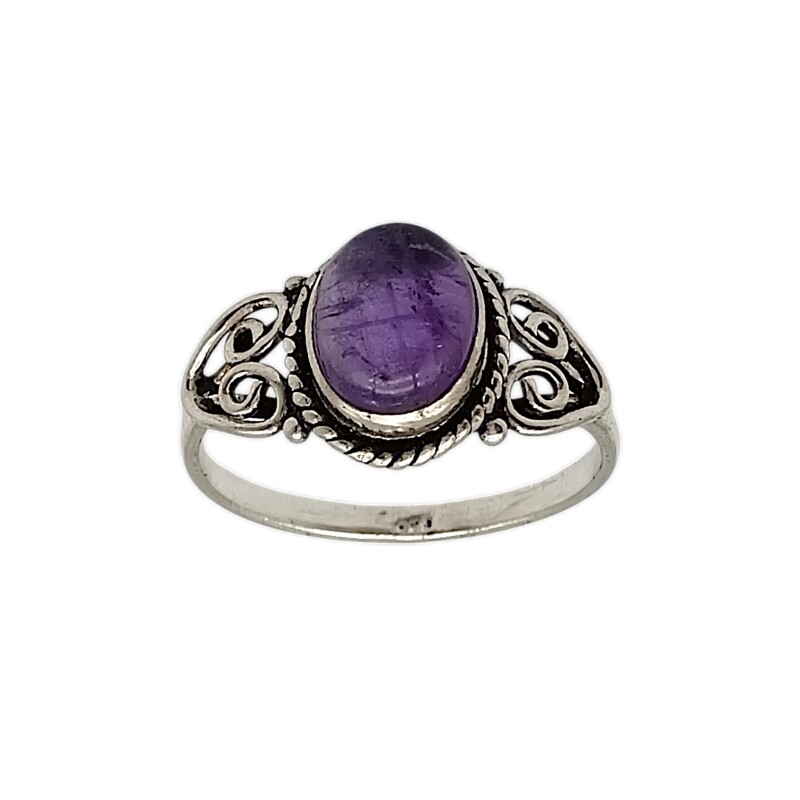Anillo Tiara- Plata 925-Piedra Amatista imperial -AN4549 conpiedra