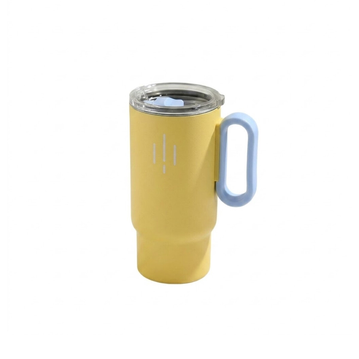Vaso térmico de acero con tapa y asa - 560ml - Amarillo 