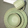 Juego de vajilla cerámica 16 piezas ondas verde Juego de vajilla cerámica 16 piezas ondas verde