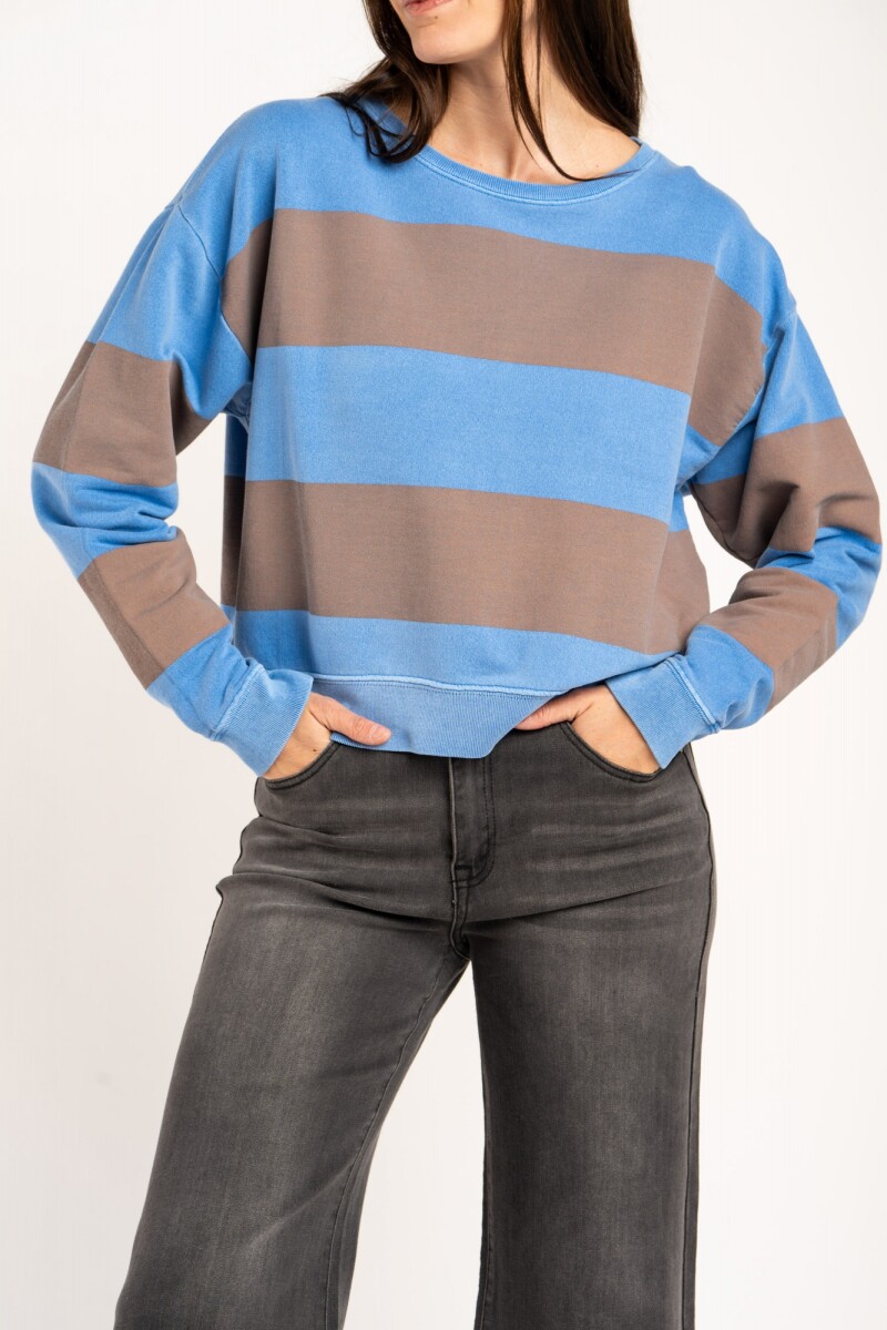 Sweater Algodon Lavado Azul