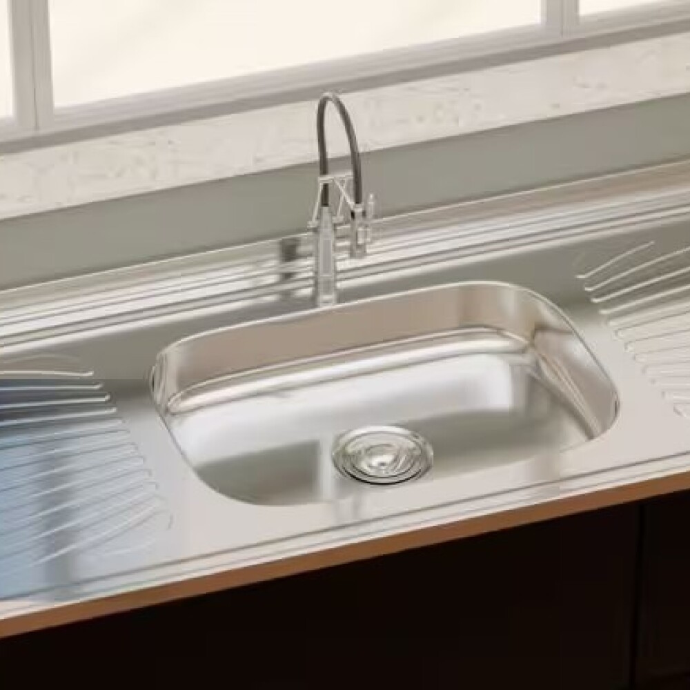 Mesada con pileta simple de acero inox 100 cm con Válvula Mesada Con Pileta Simple De Acero Inox 100 Cm Con Válvula