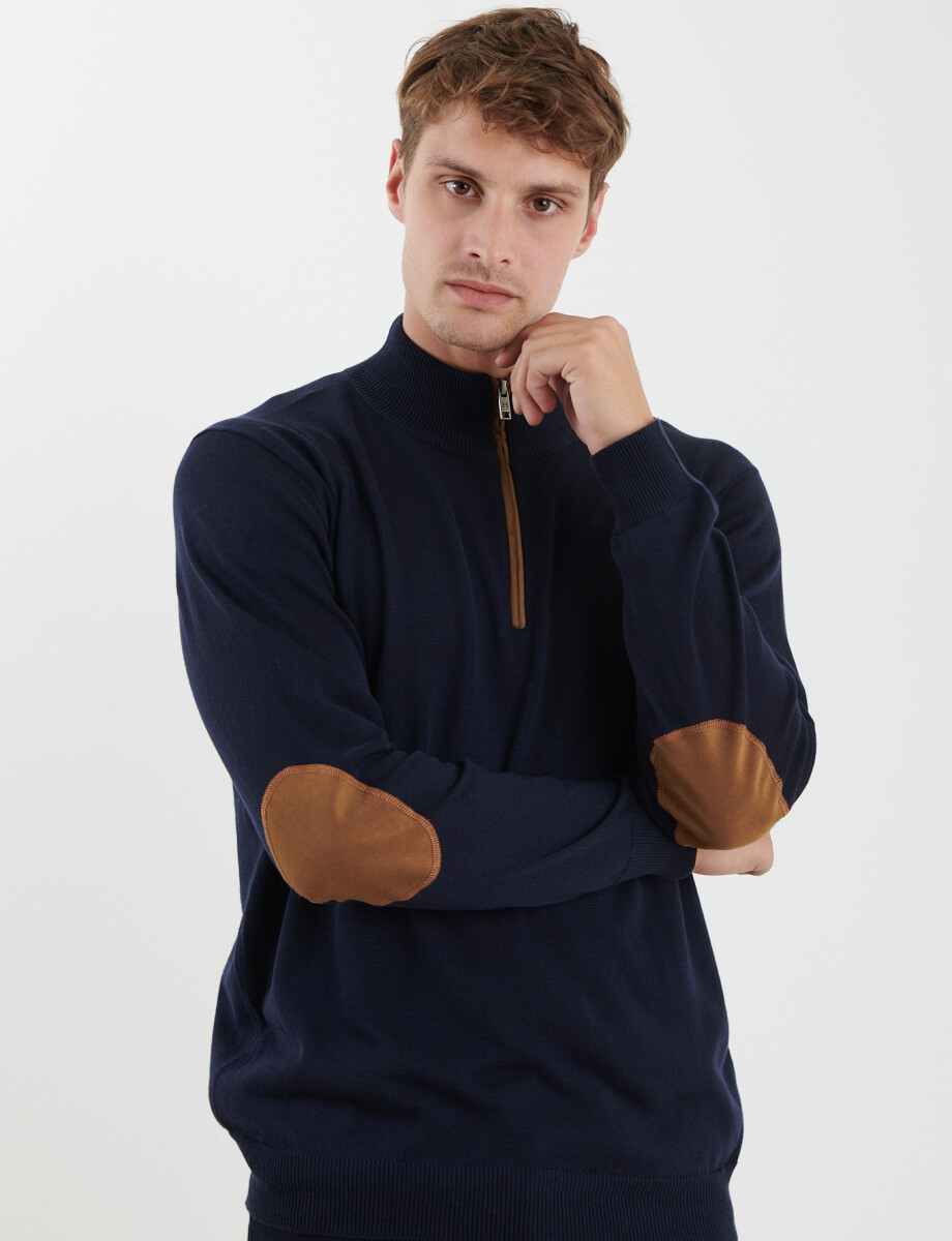 470996 SWEATER MEDIO CIERRE HARRINGTON LABEL Azul Oscuro