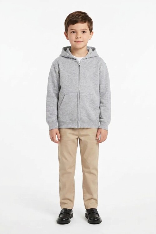 Campera deportiva clásica con capucha Gris melange claro
