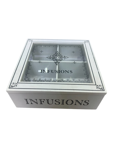 CAJA DE TE 4 DIVISIONES 18x18x7CM MADERA INFUSIONS CAJA DE TE 4 DIVISIONES 18x18x7CM MADERA INFUSIONS