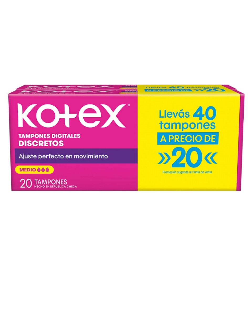 Kotex Tampón Extra Mediano X 20 2x1 