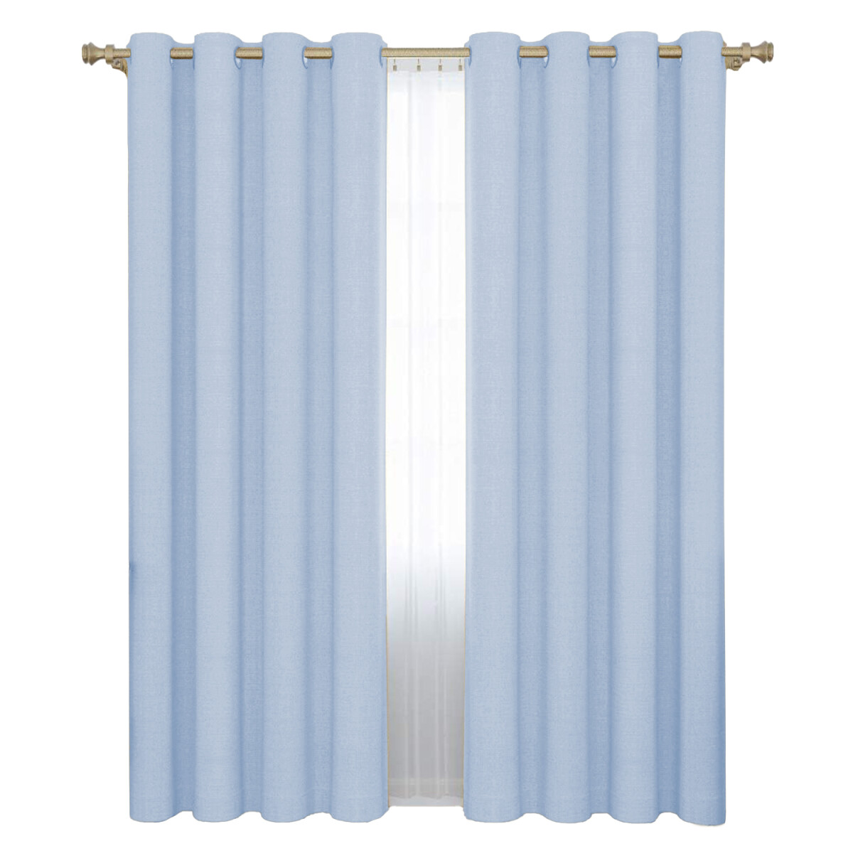 Set x2 Cortina Blackout 140x230 Cm Living Dormitorio - Gris Azulado 