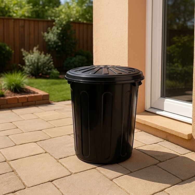 PAPELERA TACHO BASURA 34 LITROS NEGRO NEGRO