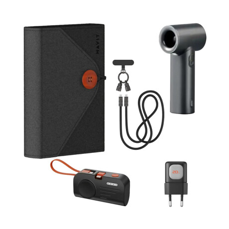 Kit de viaje Havit STK011 4 en 1: cargador, power bank, cable y ventilador Kit de viaje Havit STK011 4 en 1: cargador, power bank, cable y ventilador