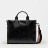 Cartera de Mano Capri En Cuero Liso Negro