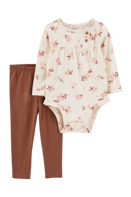 Set dos piezas calza y body de algodón Sin color