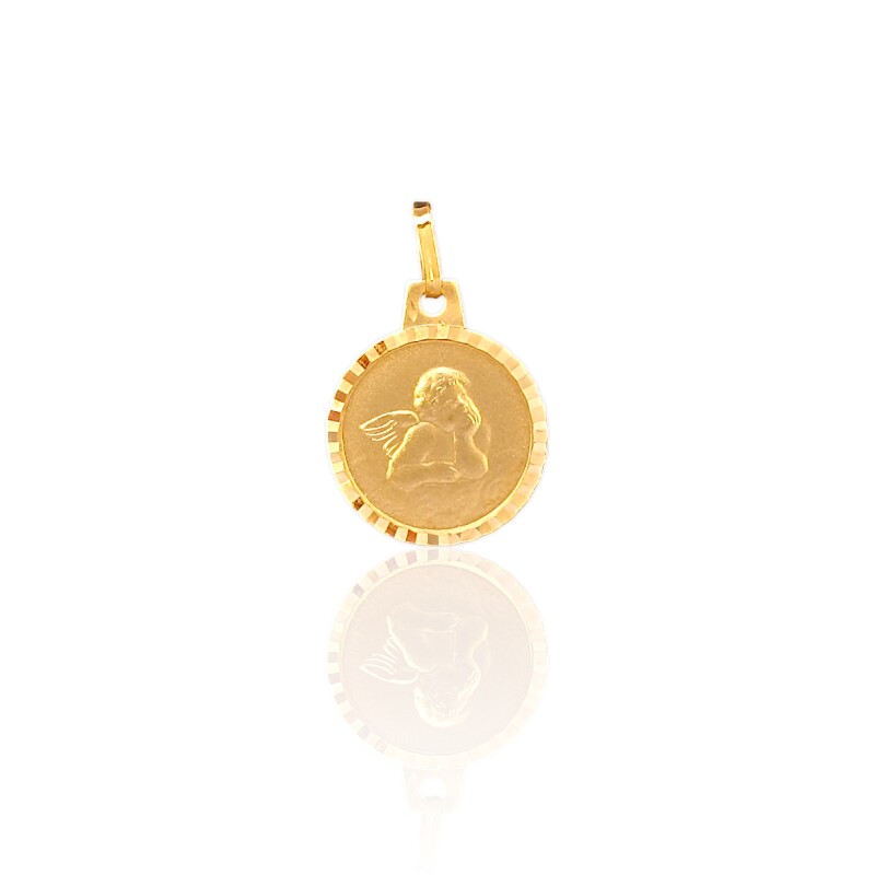 Dije Ángel de la guarda-Oro bajo-Sin Piedra-CP8601 Sinpiedra
