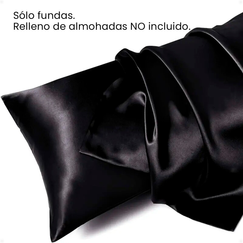 Funda Almohada De SatÃ­n SatÃ©n Tipo Seda Suave Negro