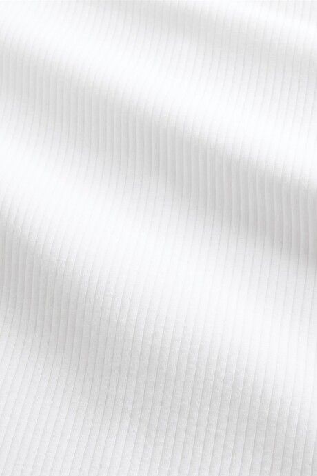 Remera Rib Manga Larga Mujer Fresh White