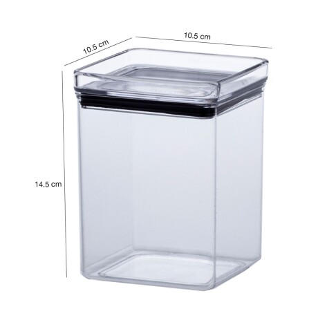 Frasco Pote Hermético Cuadrado y Apilable Lumini 1Lt Transparente