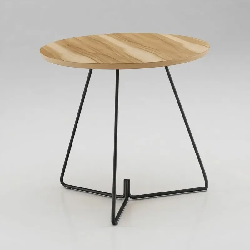 MESA LATERAL REDONDA - TAPA DE MADERA NATURAL Y PIE EN METAL GRAFITO 45cms MESA LATERAL REDONDA - TAPA DE MADERA NATURAL Y PIE EN METAL GRAFITO 45cms