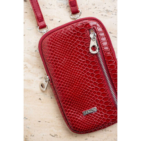 Porta Celular Croco Combinado Rojo