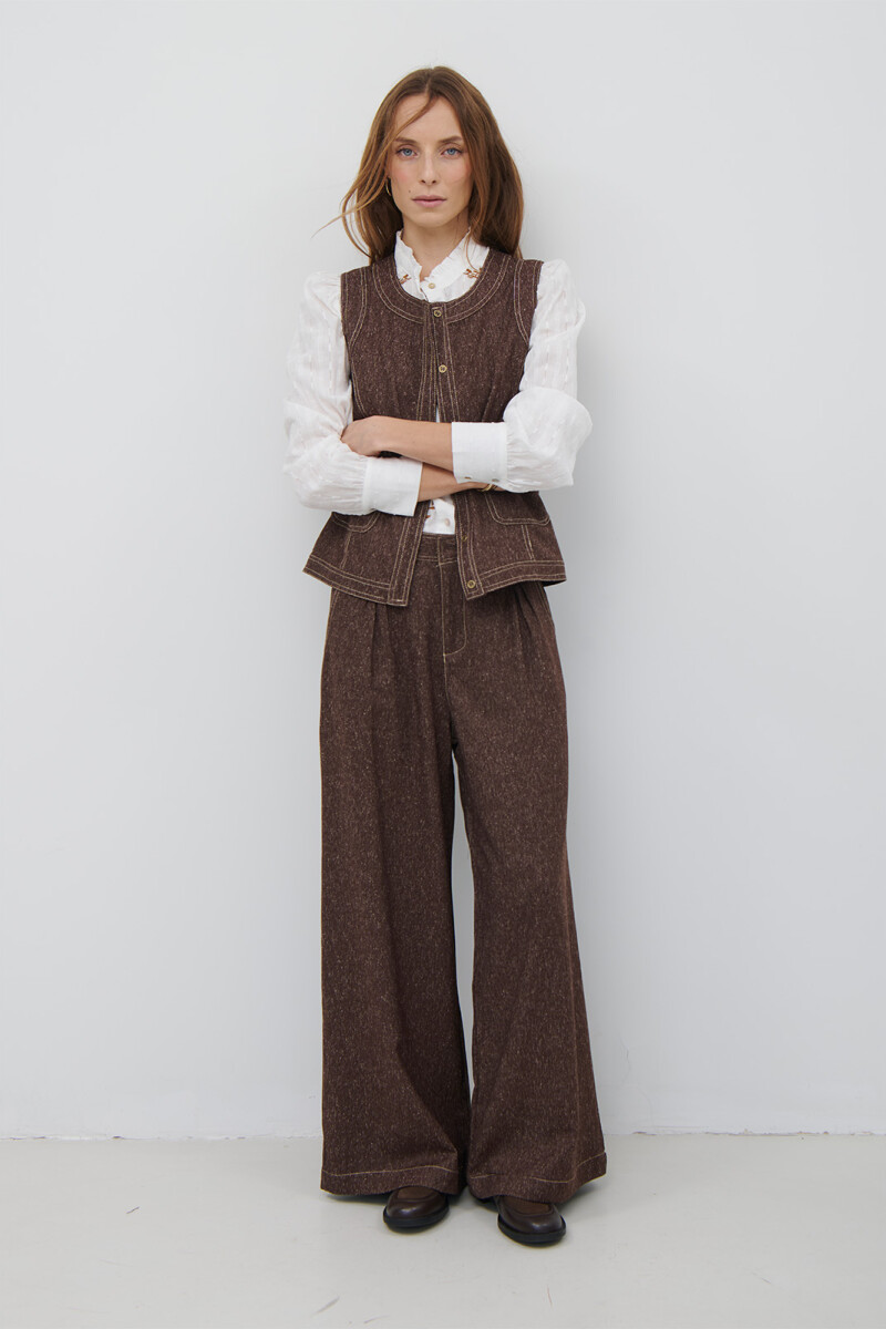 PANTALON MINI ESPIGA MARRON