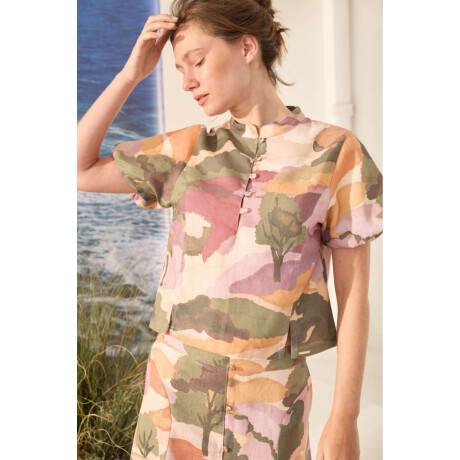 Blusa Tropical Print Tierra