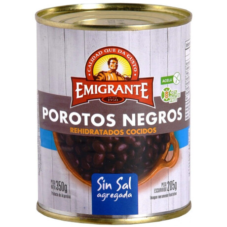 POROTOS NEGROS S/SAL LATA 350G EMIGRANTE POROTOS NEGROS S/SAL LATA 350G EMIGRANTE