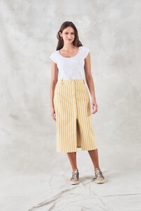 Falda Midi Raya Crudo