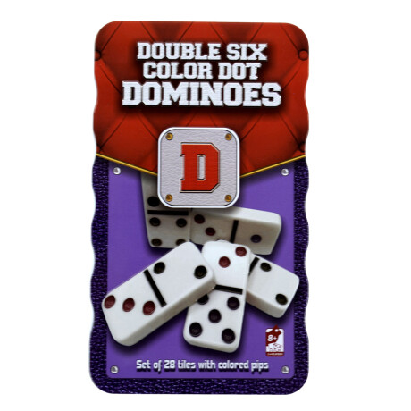 DOMINO 28PCS LATA METAL COLOR DOUBLE SIX DOMINO 28PCS LATA METAL COLOR DOUBLE SIX