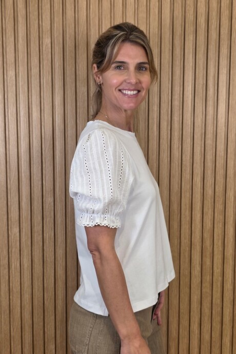 Remera Rosita Broderie Blanco