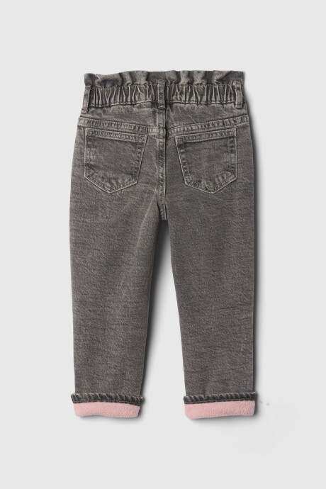 Jean Mom Forrado Toddler Niña Grey Wash