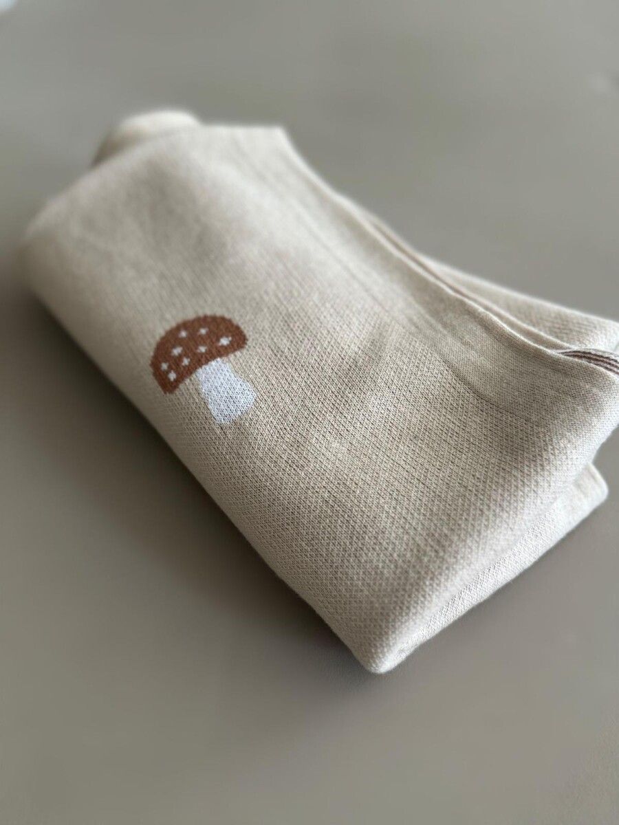 Manta Honguitos Beige 