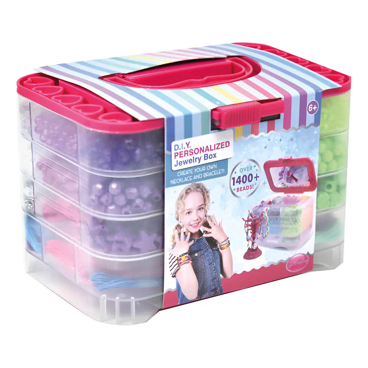 Set Para Armar Pulseras Infantil Jewerly Studio 1600 Piezas Con Estuche 