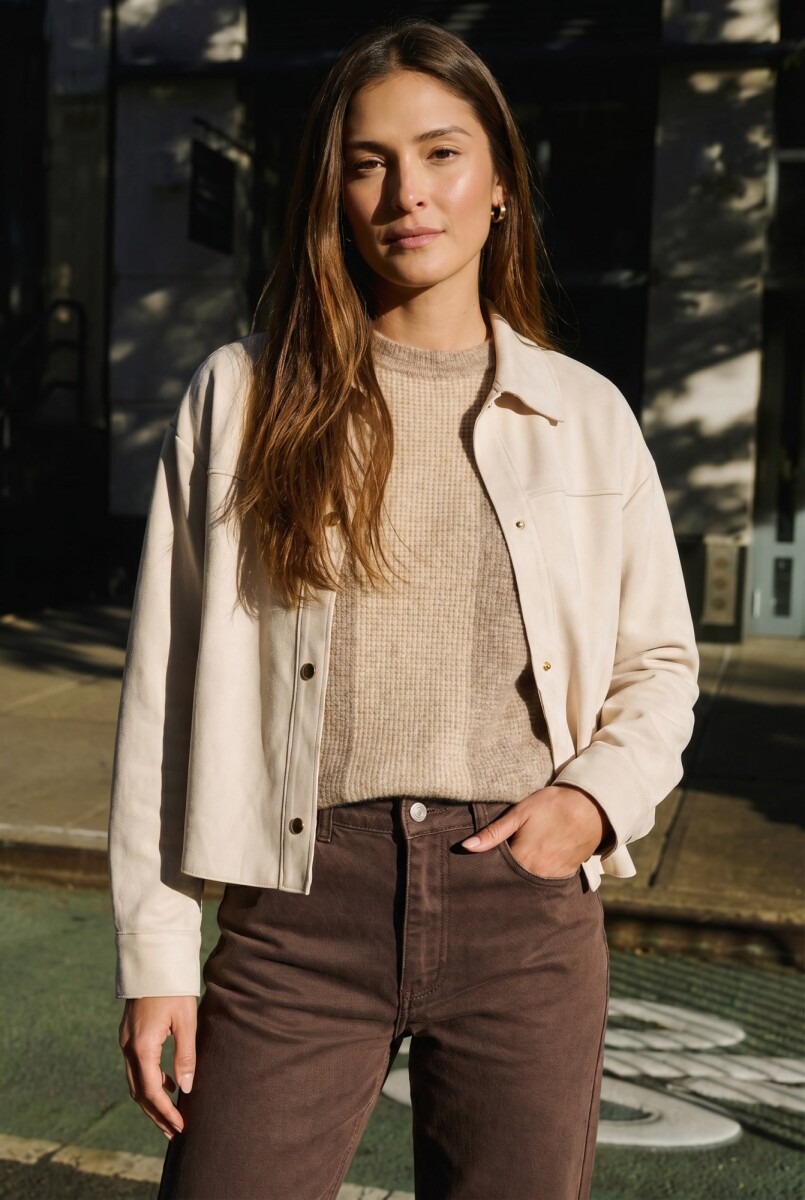 Camisa Gamuza Vegana - Crudo 