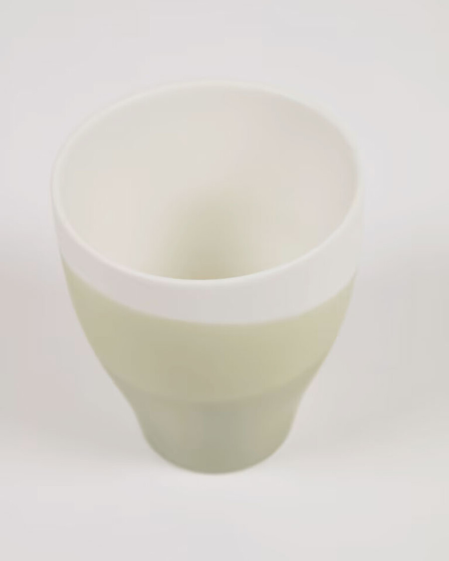 Set de 4 tazas Sayuri de porcelana verde y blanco