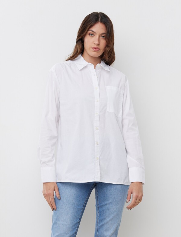 Camisa Algodon Bolsillo BLANCO