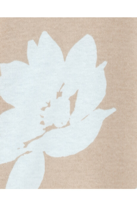 Pijama una pieza de algodón, beige, diseño floral. Talles 2-5T Pijama una pieza de algodón, beige, diseño floral. Talles 2-5T